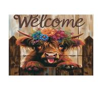 Puzzle 1000Pcs Papier Éco, Vache Fleur Clôture pour Loisir Adulte | 70x50cm Réduction Du Stress, Accent Salon, Exercice Cérébral, Papier, Cadeau Anniversaire