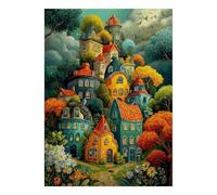 Puzzle 1000Pcs Papier Écologique, Bâtiments Forêt Fleurs pour Loisir Adulte | 70x50cm Pensée Logique, Décoration Intérieure, Passe-temps Intellectuel, Papier, Cadeau Réunion