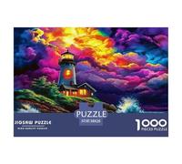 Puzzle 1000pcs pour Adultes Paysage Marin Phare sous Un Ciel coloré Jeu éducatif idéal pour se détendre 38x26 cm/1000pcs