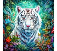 Puzzle 1024 pièces, puzzle adulte, un puzzle difficile, jeux de puzzle pour toute la famille, cadeaux pour femmes, cadeaux pour hommes, thème : tigre blanc