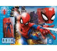 Puzzle 104 Pieces DC Spiderman - Set Puzzle Enfant Super Heros Spider-Man Homme araignée et Carte Tigre