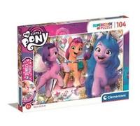 Clementoni - 25731 - Supercolor - My Little Pony - 104 Perles Scintillantes - Puzzle du Dessin Animé - Jeu de Création et Logique pour Enfants à partir de 6 Ans et Plus -