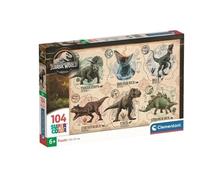 Clementoni Puzzle Jurassic World Supercolor – 104 pièces, 6 ans – Fabriqué en Italie