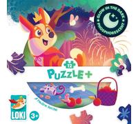 Puzzle pour enfants IELLO Loki regarde le feu d'artifice 12 pièces phosphorescent avec poster