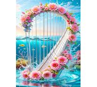 Puzzle 120 pièces,25x20 cm Puzzles pour Adultes,Jeux éducatif Puzzles Classiques Défi Jouets Cadeaux pour Puzzle de Décoration Familiale - Paysage de mer Fleuri