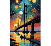 Puzzle 120 Pièces Adultes, Aquarelle Pont Rivière, 25x20 cm Jeux Educatifs Favorisant la Concentration Jeu de Création et Logique Cadeau Garcon et Fille, Puzzle 120 Pieces