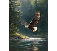 Puzzle 120 Pièces Adultes Bois de la rivière Eagle 25x20cm 120 Pièces Puzzles pour Adultes Jeu éducatif défi Jouet, Puzzle Impossible pour Toute la Famille