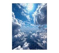 Puzzle 120 Pièces Adultes Ciel Bleu Nuages Blancs 25x20 cm Jeu Éducatif Impossible Difficile comme Cadeau et Décoration Murale Puzzle Adulte 120 Pieces