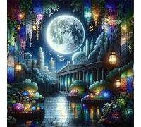 Puzzle 120 Pièces Adultes Cité Lune, Développe Observation, Logique et Concentration, Puzzle Adulte 120 Pieces 45x45 cm