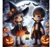 Puzzle 120 Pièces Adultes Citrouille Moon Girl, Développe Observation, Logique et Concentration, Puzzle Adulte 120 Pieces 45x45 cm