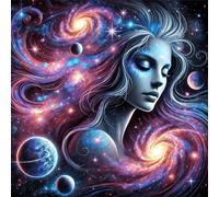 Puzzle 120 Pièces Adultes Femme Cosmique, Puzzle Adulte 120 Pieces, Relax Puzzles Jeux, Bricolage Puzzles Classiques pour Décoration Maison Cadeaux 45x45cm/18x18inch