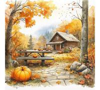 Puzzle 120 Pièces Adultes Ferme d'automne, Développe Observation, Logique et Concentration, Puzzle Adulte 120 Pieces 45x45 cm