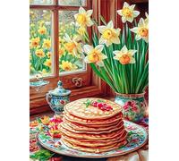 Puzzle 120 Pièces Adultes Fleur de crêpe Alimentaire, 120 Pièces Puzzles pour Adultes Jeu éducatif Jouets Défi, Décoration de la Maison, Cadeaux de Vacances