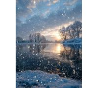 Puzzle 120 Pièces Adultes Flocons de Neige étang Soleil 25x20cm 120 Pièces Puzzles pour Adultes Jeu éducatif défi Jouet, Puzzle Impossible pour Toute la Famille