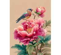 Puzzle 120 Pièces Adultes Oiseaux colorés Pivoine 25x20cm 120 Pièces Puzzles pour Adultes Jeu éducatif défi Jouet, Puzzle Impossible pour Toute la Famille