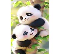 Puzzle 120 Pièces Adultes Panda Mignon Puzzles Classique Divertissement Créatif Jouets de Jeu Stimulants Puzzle 120 Pieces 25x20 cm