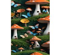Puzzle 120 Pièces Adultes Papillon Champignon Puzzles Classique Divertissement Créatif Jouets de Jeu Stimulants Puzzle 120 Pieces 25x20 cm
