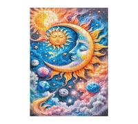 Puzzle 120 Pièces Adultes Paysage Soleil Lune 25x20 cm Jeu Éducatif Impossible Difficile comme Cadeau et Décoration Murale Puzzle Adulte 120 Pieces