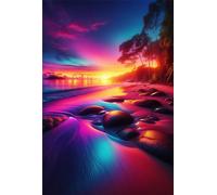 Puzzle 120 Pièces Adultes, Plage Rêve, 25x20 cm Jeux Educatifs Favorisant la Concentration Jeu de Création et Logique Cadeau Garcon et Fille, Puzzle 120 Pieces
