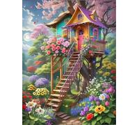 Puzzle 120 Pièces Adultes Plantes Naturelles cabane Arbres, 120 Pièces Puzzles pour Adultes Jeu éducatif Jouets Défi, Décoration de la Maison, Cadeaux de Vacances