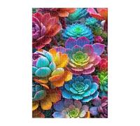 Puzzle 120 Pièces Adultes Plantes Succulentes 25x20 cm Jeu Éducatif Jeu de Création et Logique Concentration, Cadeau Garcon et Fille, Puzzle Adulte 120 Pièces