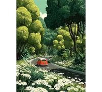 Puzzle 120 pièces Adultes, Route d'été Naturelle Puzzle Classiques 120 pièces, 29.7x21cm Puzzles Impossible Difficile avec Poster, Magnifique Décoration Puzzle et Cadeaux Relaxant