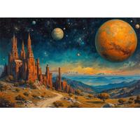 Puzzle 120 pièces Adultes, Univers forteresse vallée Puzzle Classiques 120 pièces, 29.7x21cm Puzzles Impossible Difficile avec Poster, Magnifique Décoration Puzzle et Cadeaux Relaxant