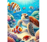 Puzzle 120 pièces Animaux Marins Tortues Puzzles pour Adultes Jeux d'activités Familiales,Puzzle à Faire Soi-même pour Décoration Murale de la Maison