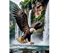Puzzle 120 pièces Cascade du lac Eagle Puzzles pour Adultes Jeux d'activités Familiales,Puzzle à Faire Soi-même pour Décoration Murale de la Maison