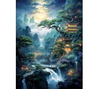 Puzzle 120 pièces Cascade du Palais Classique Puzzles pour Adultes Jeux d'activités Familiales,Puzzle à Faire Soi-même pour Décoration Murale de la Maison