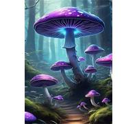 Puzzle 120 Pieces Champignons Violets, Jeux éducatif Défi Jouets Puzzles Classiques, Parfaitement Emboîtable Lettres au Dos, pour Vous Faciliter Le Travail pour Hommes Femmes Plus âgés 25 x 20 cm