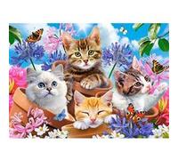 Puzzle 120 pièces : Chatons avec des fleurs Castorland G