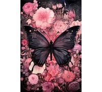 Puzzle 120 pièces,Fleur de Papillon Noir Puzzl pour Adultes, Puzzles pour Adultes Jeu éducatif Défi Jouet, Jeu d'adresse pour Toute la Famille, Puzzle pour Adulte Enfants