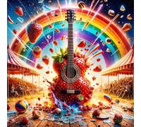 Puzzle 120 pièces,Guitare Fraise Arc-en-Ciel Puzzle Adulte,Divertissement créatif,Puzzles Classiques pour Adultes et Enfants à partir de 14 Ans,Décoration Murale Artistique