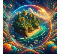 Puzzle 120 pièces,Île Fantastique à Bulles Puzzle Adulte,Divertissement créatif,Puzzles Classiques pour Adultes et Enfants à partir de 14 Ans,Décoration Murale Artistique