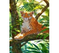 Puzzle 120 pièces Léopard de la Jungle Puzzles pour Adultes Jeux d'activités Familiales,Puzzle à Faire Soi-même pour Décoration Murale de la Maison