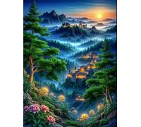 Puzzle 120 pièces Loft paysager Brumeux Puzzles pour Adultes Jeux d'activités Familiales,Puzzle à Faire Soi-même pour Décoration Murale de la Maison