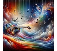 Puzzle 120 pièces,Musique de Guitare Abstraite Puzzle Adulte,Divertissement créatif,Puzzles Classiques pour Adultes et Enfants à partir de 14 Ans,Décoration Murale Artistique