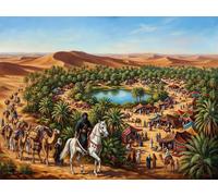 Puzzle 120 Pieces Oasis du désert, Puzzle pour Adultes 120 Pièces 29.7x21cm, Encastrement Parfait, Tri Facile Lettres au Dos, sans Poussière, Cadeau Anti-Stress pour Femmes et Hommes
