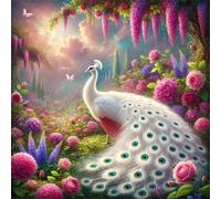 Puzzle 120 pièces,Paon Blanc de Jardin Puzzle Adulte,Divertissement créatif,Puzzles Classiques pour Adultes et Enfants à partir de 14 Ans,Décoration Murale Artistique
