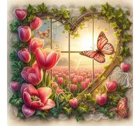 Puzzle 120 pièces,Papillon Tulipe Rose Puzzle Adulte,Divertissement créatif,Puzzles Classiques pour Adultes et Enfants à partir de 14 Ans,Décoration Murale Artistique
