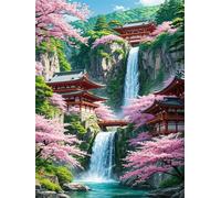Puzzle 120 pièces Paysage de Cascade de loft Puzzles pour Adultes Jeux d'activités Familiales,Puzzle à Faire Soi-même pour Décoration Murale de la Maison