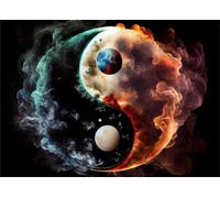 Puzzle 120 pièces,Paysage Yin Yang Puzzl pour Adultes, Puzzles pour Adultes Jeu éducatif Défi Jouet, Jeu d'adresse pour Toute la Famille, Puzzle pour Adulte Enfants