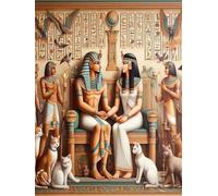 Puzzle 120 pièces Pharaon égyptien Antique Puzzles pour Adultes Jeux d'activités Familiales,Puzzle à Faire Soi-même pour Décoration Murale de la Maison