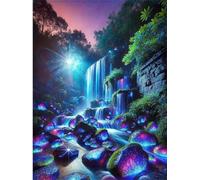 Puzzle 120 pièces Pierres de Cascade ensoleillées Puzzles pour Adultes Jeux d'activités Familiales,Puzzle à Faire Soi-même pour Décoration Murale de la Maison