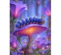 Puzzle 120 pièces Plante Chenille à Fleurs Puzzles pour Adultes Jeux d'activités Familiales,Puzzle à Faire Soi-même pour Décoration Murale de la Maison