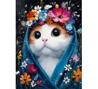 Puzzle 120 Pièces pour Adultes, Chat aux Grands Yeux Puzzle Adulte 120 pièces, Jeu de Création et Logique, Activité Détente, Idée Cadeau Adulte Décoration Intérieure