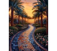 Puzzle 120 Pièces pour Adultes, Jardin Tropical du crépuscule Puzzle Adulte 120 pièces, Jeu de Création et Logique, Activité Détente, Idée Cadeau Adulte Décoration Intérieure