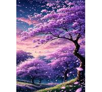 Puzzle 1200 pièces,75x50 cm Puzzles pour Adultes,Jeux éducatif Puzzles Classiques Défi Jouets Cadeaux pour Puzzle de Décoration Familiale - Paysage boisé Violet