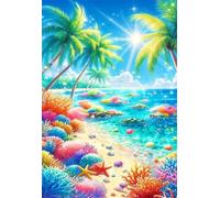 Puzzle 1200 Pieces 75x50 cm Tropical Corail Plantes Puzzles, Jeu de Création et Logique, Jeux éducatif Défi Jouets Activité Familiale Parfaite Puzzle 1200 Pièces Adultes